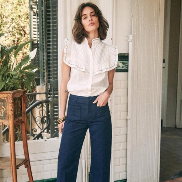 Sezane Pants - Sézane Juno Trousers (Navy)